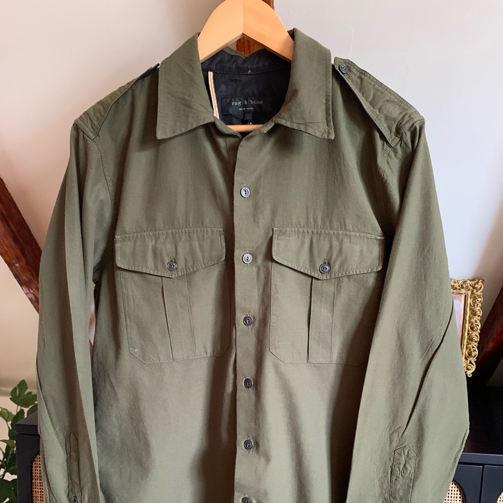 Rag & Bone Olive Green Shirt